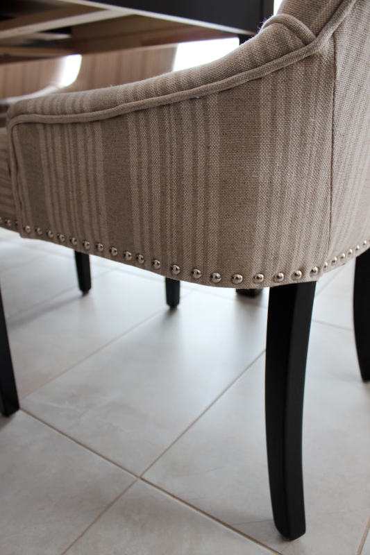 beige dining chair with studs