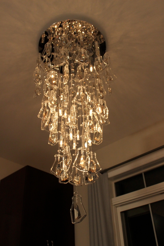 tiered chandelier in champagne luxury lighting