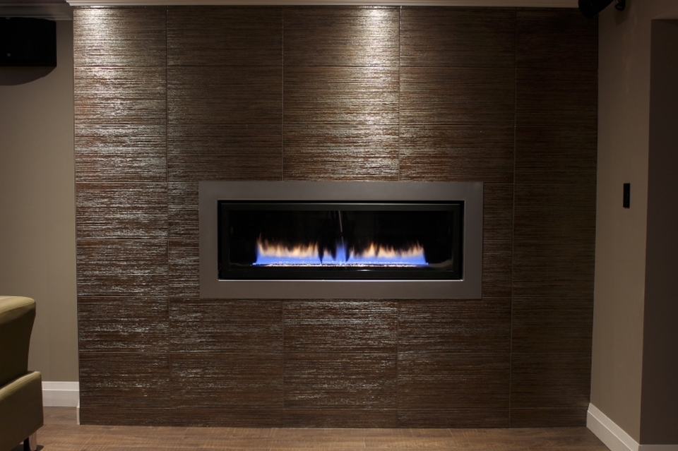 tiled fireplace