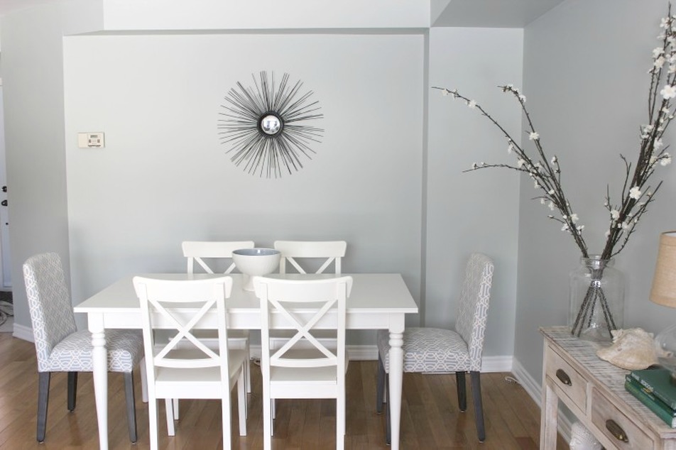 blue white Dining Room Interior Design