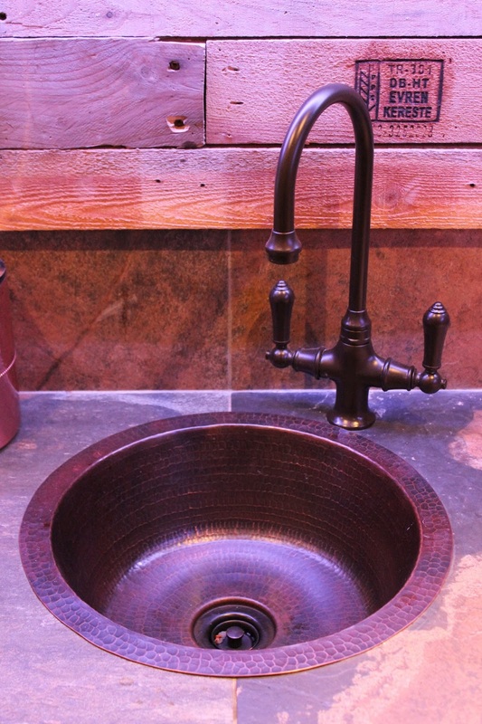 copper sink hammered metal